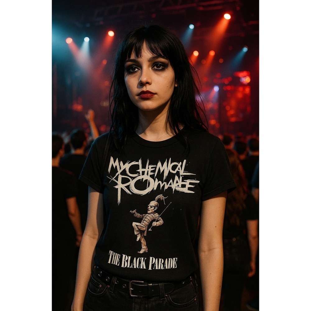 My Chemical Romance MCR The Black Parade Marching Skeleton Tee Black Band Tee M